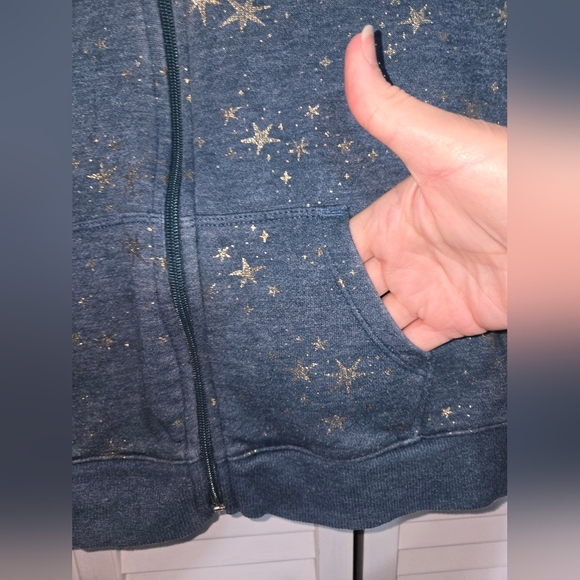 Cat & Jack Girl's M Teal Star Hoodie - Picture 3 of 10
